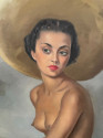 Original Art Deco Oil on Canvas South American Señorita 