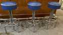 Art Deco Chrome Bar Stools with Original Tops