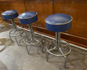 Art Deco Chrome Bar Stools with Original Tops