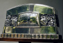 French Art Deco Silvered Bronze Mantle Clock by C, Terras 1925