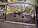 French Art Deco Silvered Bronze Mantle Clock by C, Terras 1925
