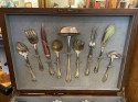 Complete Silverware Service for 12 in Art Deco Storage Cabinet, Bafico of France