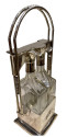 Jugendstil Tantalus Two Bottle Silver Plate Vintage Liquor Set