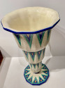 Longwy Art Deco French Cloisonné Ceramic Vase With Triangles Grand Size