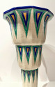 Longwy Art Deco French Cloisonné Ceramic Vase With Triangles Grand Size