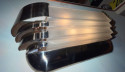 Sabino Art Deco Modernist Stepped Original Nickel Sconces Pair 1930s