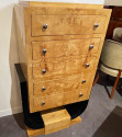 Art Deco Drawers U Shape Base Birdseye Maple