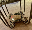 Art Deco Ironwork Coffee or Side Table with Black White Marble Top