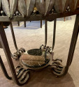 Art Deco Ironwork Coffee or Side Table with Black White Marble Top