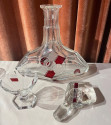 Art Deco Czech Decanter Set and Glasses