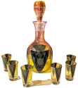 Decanter and Glasses by Karl Palda with Yellow Black Pattern