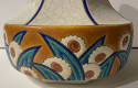 Longwy Art Deco French Cloisonné Ceramic Geometric Gourd ShapeLarge Vase