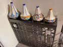 Longwy Art Deco French Cloisonné Ceramic Geometric Gourd ShapeLarge Vase