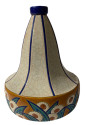 Longwy Art Deco French Cloisonné Ceramic Geometric Gourd ShapeLarge Vase