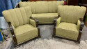 Art Deco Channel Back 3 Piece Sofa Suite