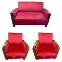 Art Deco French Three Piece Sofa Suite