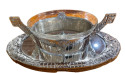 French Silver Art Deco Centerpiece and Mirrored Tray