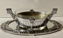 French Silver Art Deco Centerpiece and Mirrored Tray