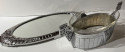 French Silver Art Deco Centerpiece and Mirrored Tray