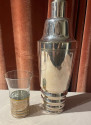 Art Deco Cocktail Shaker Matching Glasses and Ice Bucket Silver Plate