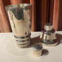 Art Deco Cocktail Shaker Matching Glasses and Ice Bucket Silver Plate