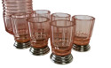 Art Decò Liqueur Set with Glasses Set with Silver 800 Moser