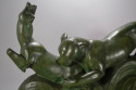 Art Deco French Bronze Sculpture of Panther and Gazelle by Ouline
