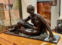 Auguste Guénot, French Art Deco Sculptor 1924 Reclining Female Model 1st Edition