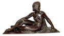 Auguste Guénot, French Art Deco Sculptor 1924 Reclining Female Model 1st Edition