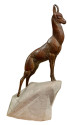 French Bronze By André Vincent Becquerel Sculpture of Ibex Rare