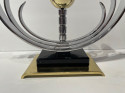 Art Deco Pair of Modernist Candlesticks Chrome Brass and Vitrolite