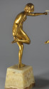 Pierre Le Faguays Gilded Bronze Sculptures Pair Dancers French Art Deco