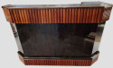 Art Deco L Shaped Stand Behind Macassar Bar and 3 Bar Stools