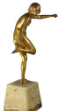 Pierre Le Faguays Gilded Bronze Sculptures Pair Dancers French Art Deco