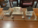 Art Deco Desk Set with Ink Wells & Calendar 