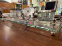 Art Deco Desk Set with Ink Wells & Calendar 