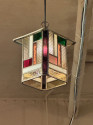 Art Deco Amersterdam School Hanging Stained Glass Chandelier 