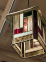 Art Deco Amersterdam School Hanging Stained Glass Chandelier 