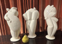 3 Cubist Art Deco Style Musicians Large Ceramic Sculptures