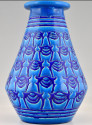 Primavera Longwy Art Deco Ceramic Vase in Blue