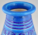 Primavera Longwy Art Deco Ceramic Vase in Blue