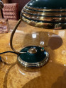 Modernist Art Deco Enamel Green and Brass Table Lamp