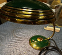 Modernist Art Deco Enamel Green and Brass Table Lamp