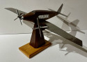 French Model Propeller Airplane Wood Metal Art Deco