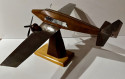 French Model Propeller Airplane Wood Metal Art Deco