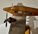 French Model Propeller Airplane Wood Metal Art Deco