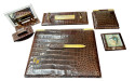 Paris Crocodile Skin 7 Piece Desk Set French Art Deco Complete