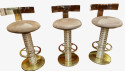 Vintage Bar Stools Lucite and Brass Art Deco Style