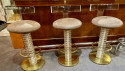 Vintage Bar Stools Lucite and Brass Art Deco Style