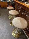 Vintage Bar Stools Lucite and Brass Art Deco Style